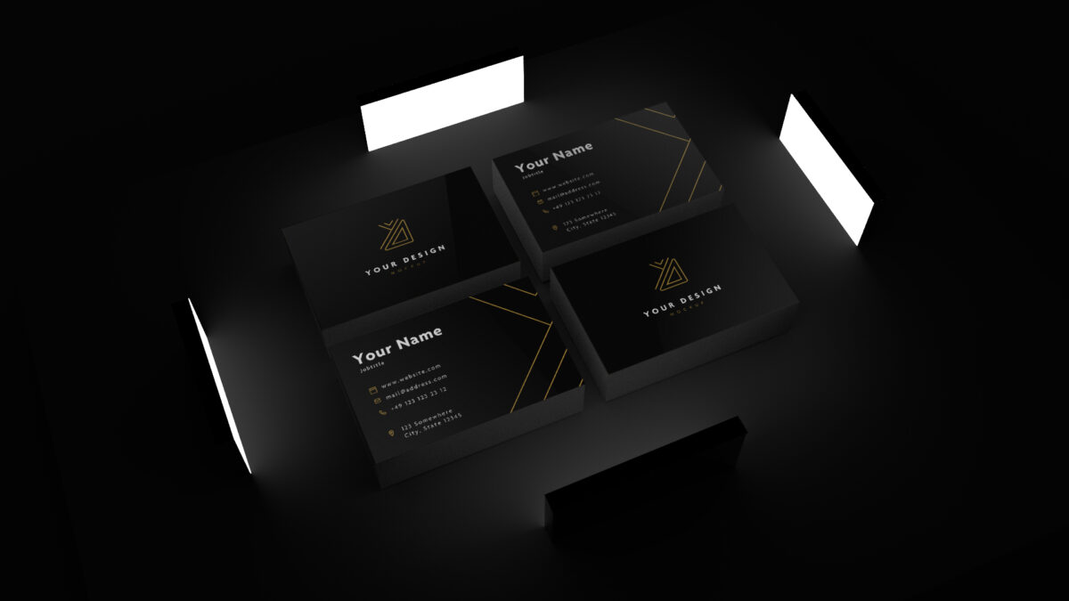 Black Business Cards Mockup – 10 views – amazing-mockups.com