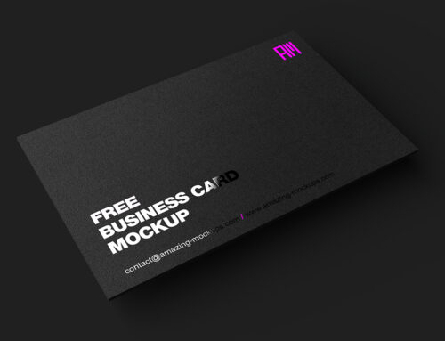 FREE: Business card mockup – dark mode